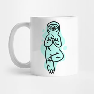 Cute Funny Yoga Sloth Sticker Mug